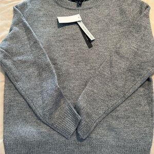 Joan Vass Gray Crew Neck Sweater